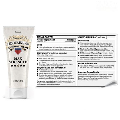 Package Label (Lidocaine Fact Page)